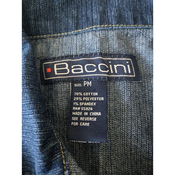 Vintage 90s Embroidered Country Cottage Medium Blue Denim Jacket Womens Sz PM - Picture 7 of 11